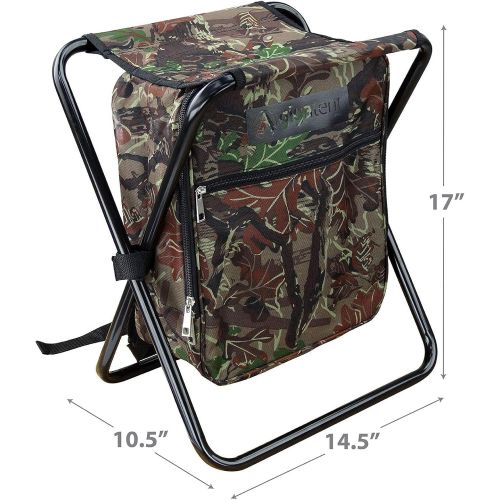  [아마존베스트]GigaTent Folding Cooler and Stool Backpack - Multifunction Collapsible Camping Seat and Insulated Ice Bag with Padded Shoulder Straps