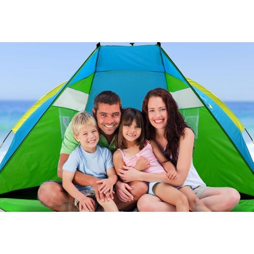  GigaTent Sun Shelter Beach Cabana Tent  Instant Set Up, UV Resistant, Waterproof - 7’ x 4’ with Mesh Windows - Zipper Door Doubles as Floor Extension