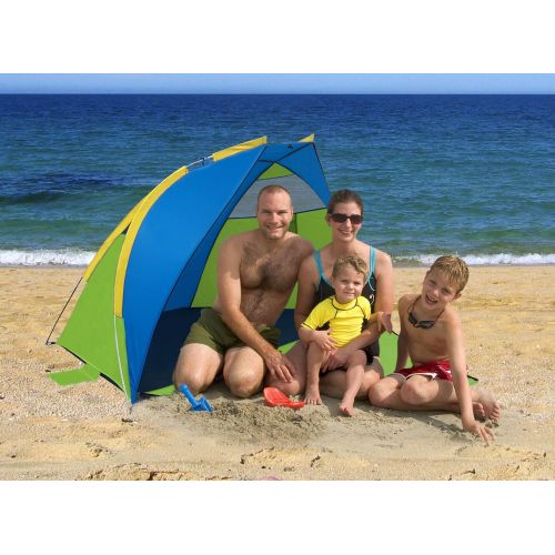  GigaTent Sun Shelter Beach Cabana Tent  Instant Set Up, UV Resistant, Waterproof - 7’ x 4’ with Mesh Windows - Zipper Door Doubles as Floor Extension