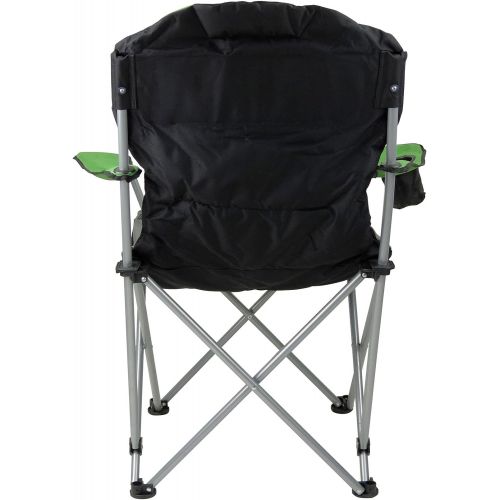  GigaTent Green Folding Camping Chair  Ultra Lightweight Collapsible Quad Padded Lawn Seat with Full Back, Arm Rests, Cup Holder and Shoulder Strap Carrying Bag  Powder Coated Ste캠핑 의자
