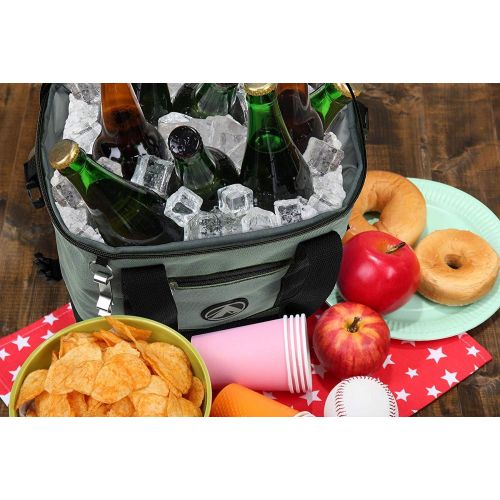  GigaTent Insulated Collapsible Cooler ? Soft Lunch Box with Bottle Opener for Camping, Beach and Travel ? Lightweight and Tear Resistant Fabric (Large - 18 W, 12 H, 12 D, Black)