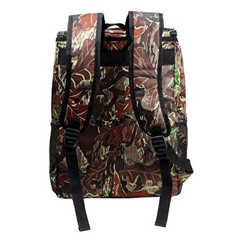  GigaTent Fully Insulated Backpack Cooler - 600D Adjustable Padded Shoulder Straps Bungee Cord Leakproof 2 Mesh Side Pockets for Picnic Hiking Camping (Camo)