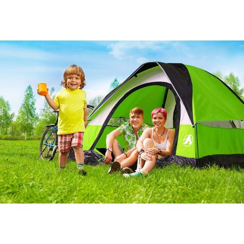  GigaTent 7′ X 7′ 3 Person 3 Season Dome Tent Waterproof & UV Resistant Fabric Carry Bag Included