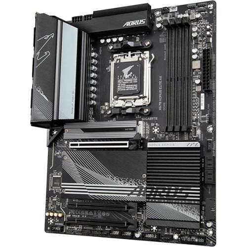 기가바이트 GIGABYTE X670 AORUS Elite AX (AM5/ LGA 1718/ AMD/ X670/ ATX/ 5 Year Warranty/ DDR5/ Quad M.2/ PCIe 5.0/ USB 3.2 Gen2X2 Type-C/AMD WiFi 6E/ 2.5GbE LAN/Q-Flash Plus/M.2 EZ-Latch/Gaming Motherboard)