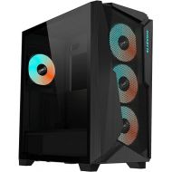 GIGABYTE C301 Glass - Black Mid Tower PC Gaming Case, Tempered Glass, USB Type-C, 4X ARBG Fans Included (GB-C301G)