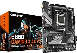 GIGABYTE B650 Gaming X AX V2 (rev. 1.0) AM5 LGA 1718 AMD B650 ATX DDR5, Triple M.2, PCIe 5.0, USB 3.2 Gen2x2 Type-C, AMD Wi-Fi 6E, Realtek 2.5GbE LAN