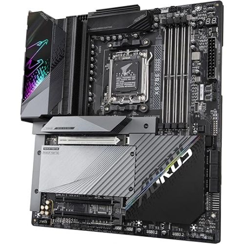 기가바이트 GIGABYTE X670E AORUS Master (AM5/ LGA 1718/ AMD X670E/ EATX/ 5 Year Warranty/ DDR5/ Quad M.2, PCIe 5.0/ USB 3.2 Gen2X2 Type-C/Intel WiFi 6E/ Intel 2.5GbE LAN/Q-Flash Plus/Gaming Motherboard)