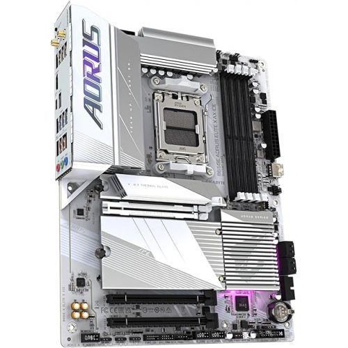 기가바이트 GIGABYTE B650E AORUS Elite X AX ICE AM5 LGA 1718 AMD B650 ATX Motherboard with 5-Year Warranty, DDR5, 3X M.2, PCIe 5.0, USB 3.2 Gen2X2 Type-C, WiFi 6E, 2.5GbE LAN, Q-Flash Plus, EZ-Latch Plus