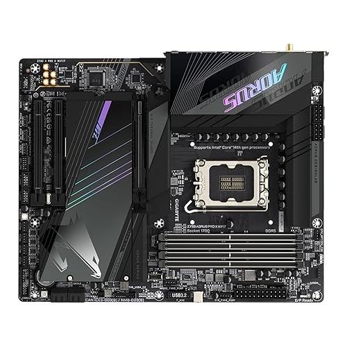 기가바이트 GIGABYTE Z790 AORUS PRO X WIFI7 LGA 1700 Intel Z790 X ATX Motherboard with DDR5, 5* M.2, PCIe 5.0, USB 3.2 Type-C, Wi-Fi 7, 5GbE LAN, Q-Flash Plus, EZ-Latch Plus