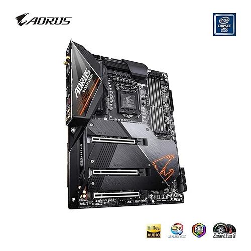 기가바이트 GIGABYTE Z490 AORUS Master (Intel LGA1200/Z490/ATX/Intel 2.5G LAN/3xM.2 Thermal Guard/SATA 6Gb/s/USB 3.2 Gen 2/Intel Wi-Fi 6/ESS Sabre DAC/Fins Array II/Gaming Motherboard) (Renewed)