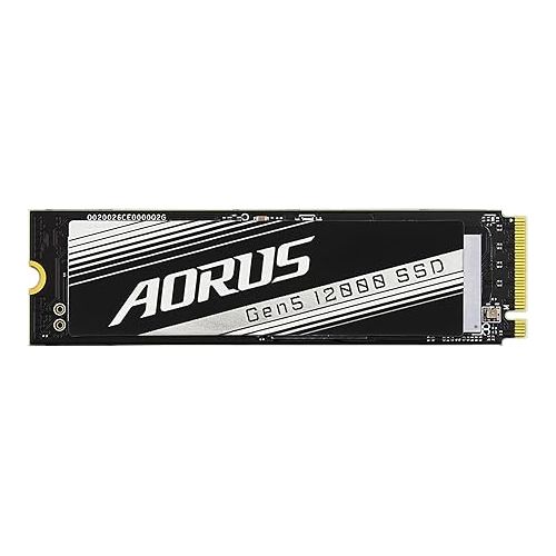 기가바이트 GIGABYTE AORUS Gen5 12000 SSD 1TB PCIe 5.0 NVMe M.2 Internal Solid State Hard Drive with Read Speed Up to 11700MB/s, Write Speed Up to 9500MB/s, AG512K1TB