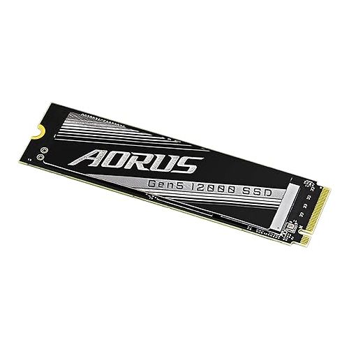 기가바이트 GIGABYTE AORUS Gen5 12000 SSD 1TB PCIe 5.0 NVMe M.2 Internal Solid State Hard Drive with Read Speed Up to 11700MB/s, Write Speed Up to 9500MB/s, AG512K1TB