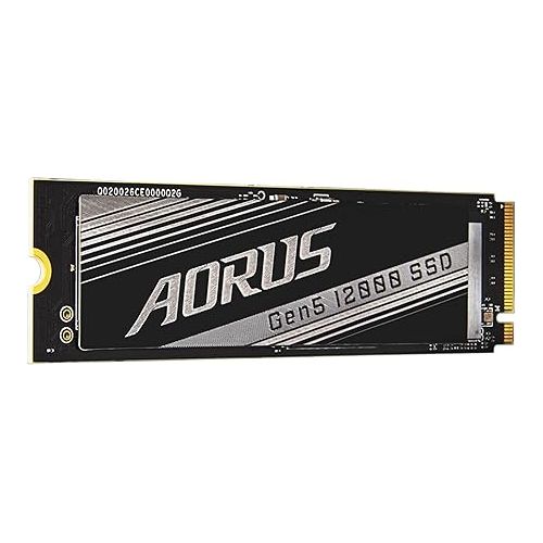 기가바이트 GIGABYTE AORUS Gen5 12000 SSD 1TB PCIe 5.0 NVMe M.2 Internal Solid State Hard Drive with Read Speed Up to 11700MB/s, Write Speed Up to 9500MB/s, AG512K1TB