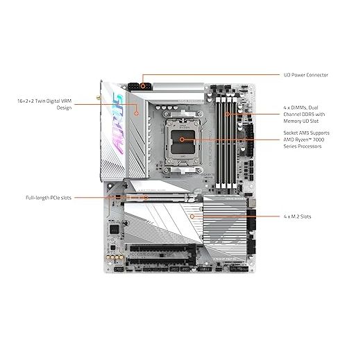 기가바이트 GIGABYTE X670E AORUS PRO X (AM5/ LGA 1718/ AMD/ X670E/ EATX/ 5-Year Warranty/ DDR5/ Quad M.2/ PCIe 5.0/ USB 3.2 Gen2X2 Type-C/WiFi 7/ Intel 2.5GbE LAN/Q-Flash Plus/EZ-Latch Plus/Motherboard)