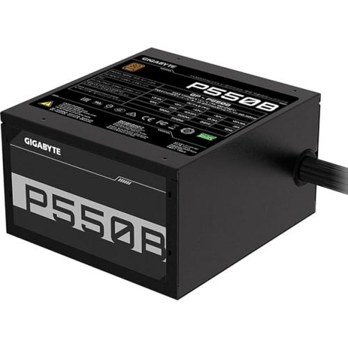 기가바이트 Gigabyte GP-P550B 550W 80 Plus Bronze Power Supply, Active PFC(>0.9 Typical), 120mm Silent Hydraulic Bearing (HYB) Fan, Intel ATX 12V v2.31 Form Factor, Single +12V Rail, Flat Cables