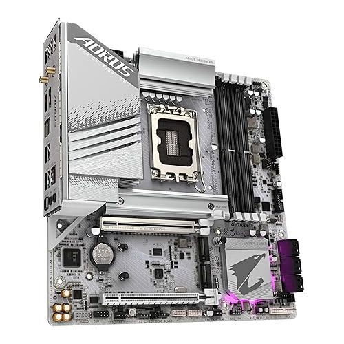 기가바이트 GIGABYTE Z790M AORUS Elite AX ICE LGA 1700 Intel Z790 M-ATX Motherboard with DDR5, Triple M.2, PCIe 5.0, USB 3.2 Gen2X2 Type-C, Intel Wi-Fi 6E, 2.5GbE LAN, Q-Flash Plus, EZ-Latch Plus