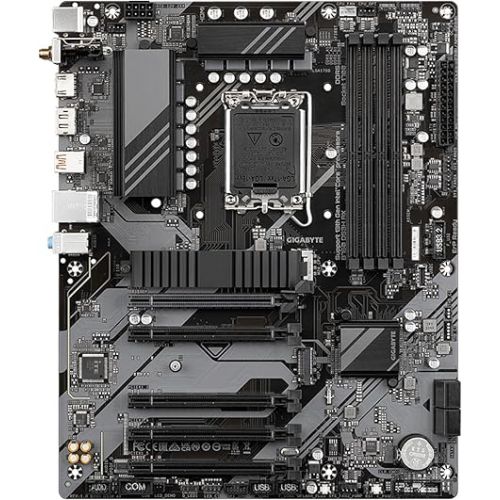 기가바이트 GIGABYTE B760 DS3H AX (rev. 1.x) LGA 1700 Intel B760 ATX Motherboard with DDR5, 2* M.2, PCIe 4.0, USB 3.2 Gen 2 Type-C, WiFi 6E Realtek GbE LAN, Q-Flash Plus, PCIe EZ-Latch