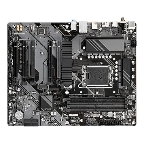 기가바이트 GIGABYTE B760 DS3H AX (rev. 1.x) LGA 1700 Intel B760 ATX Motherboard with DDR5, 2* M.2, PCIe 4.0, USB 3.2 Gen 2 Type-C, WiFi 6E Realtek GbE LAN, Q-Flash Plus, PCIe EZ-Latch