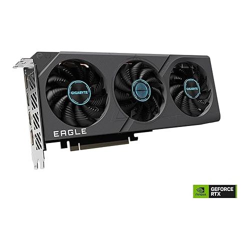 기가바이트 GIGABYTE GeForce RTX 4060 Eagle OC 8G Graphics Card, 3X WINDFORCE Fans, 8GB 128-bit GDDR6, GV-N4060EAGLE OC-8GD Video Card