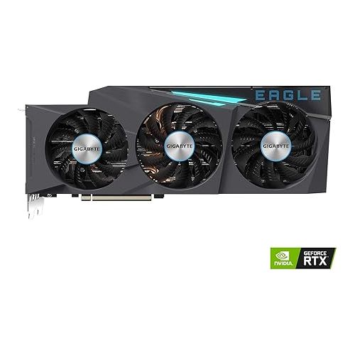 기가바이트 Gigabyte GeForce RTX 3080 EAGLE OC 10G Graphics Card, 3x Windforce Fans, 10GB 320-bit GDDR6X, GV-N3080EAGLE OC-10GD Video Card