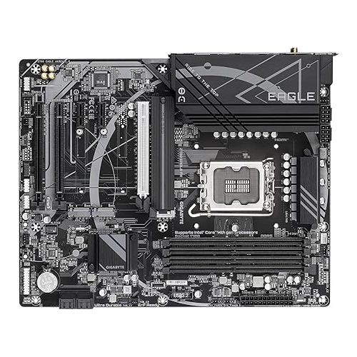 기가바이트 GIGABYTE Z790 Eagle AX LGA 1700 Intel Z790 ATX Motherboard with DDR5, M.2, PCIe 5.0, USB 3.2 Gen2X2 Type-C, Intel Wi-Fi 6E, 2.5GbE LAN, Q-Flash Plus, EZ-Latch