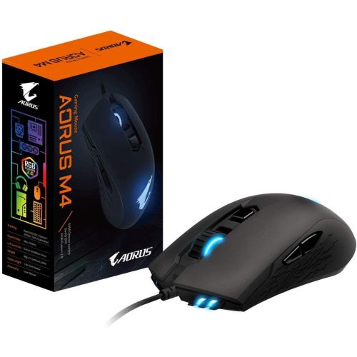 기가바이트 Gigabyte AORUS RGB 6400 DPI Optical Sensor Fully Programmable and Saved Onboard Gaming Mouse - GM-AORUS M4