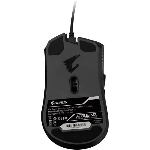 기가바이트 Gigabyte AORUS M3 Accurate 6400 DPI Optical Engine, Fully Programmable, Ergonomic Design, RGB Fusion Mouse GM-AORUS M3