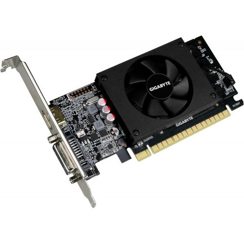 기가바이트 Gigabyte GeForce GT 710 1GB Graphic Cards and Support PCI Express 2.0 X8 Bus Interface. Graphic Cards GV-N710D5-1GL REV2.0