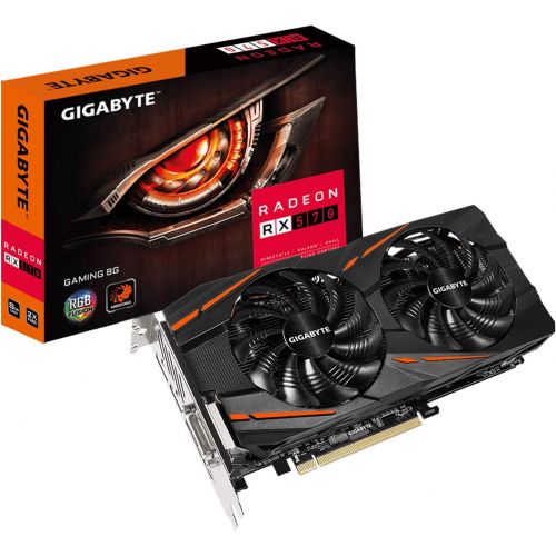 기가바이트 GIGABYTE RadeonRX 570 Gaming 8G rev. 2.0 Graphics Card, 2X WINDFORCE Fans, 8GB 256-Bit GDDR6, GV-RX570GAMING-8GD Rev 2.0 Video Card