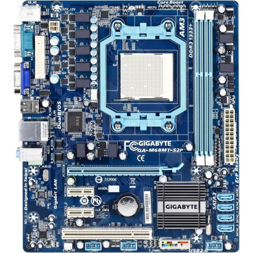 기가바이트 GIGABYTE GA-M68MT-S2P AM3 NVIDIA GeForce 7025/nForce 630a chipset Micro ATX AMD Motherboard