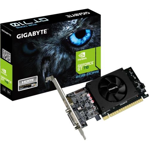 기가바이트 Gigabyte GeForce GT 710 2GB Graphic Cards and Support PCI Express 2.0 X8 Bus Interface. Graphic Cards GV-N710D5-2GL