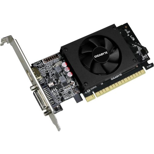 기가바이트 Gigabyte GeForce GT 710 2GB Graphic Cards and Support PCI Express 2.0 X8 Bus Interface. Graphic Cards GV-N710D5-2GL