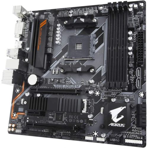 기가바이트 Gigabyte GB B450 AORUS M AM4 / B450 / DDR4 / S-ATA 600 / Micro ATX Socket - Black