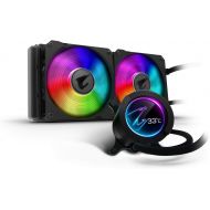 Gigabyte AORUS RGB AIO Liquid Cooler 280, 280mm Radiator, Dual 140mm Windforce PWM Fans, Customizable Full Color LCD Display, Advanced RGB Lighting and Control, Intel 115X/2066, AMD AM4, TR