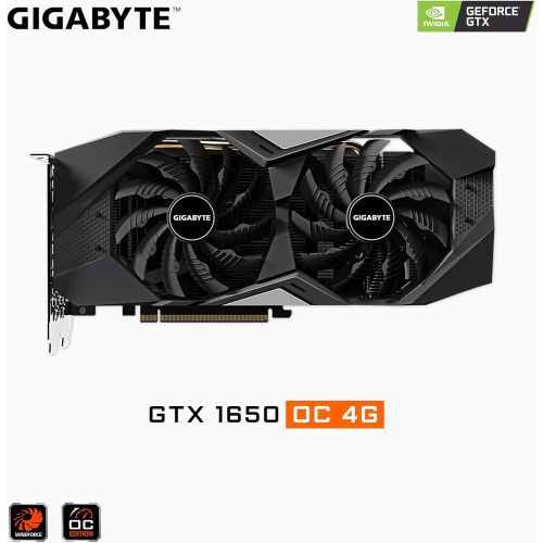 기가바이트 Gigabyte GeForce GTX 1650 OC 4G Graphics Card, 2X Windforce Fans, 4GB 128-Bit GDDR5, Gv-N1650OC-4GD Video Card