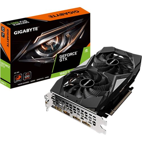 기가바이트 GIGABYTE GeForce GTX 1660 Ti OC 6G 192-bit GDDR6 DisplayPort 1.4 HDMI 2.0B with Windforce 2X Cooling System Graphic Cards- Gv-N166TOC-6GD