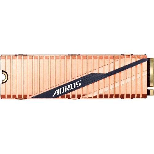 기가바이트 Gigabyte AORUS NVMe Gen4 M.2 2TB PCI-Express 4.0 Interface High Performance Gaming, Full Body Copper Heat Spreader, Toshiba 3D NAND, DDR Cache Buffer, 5 Year Warranty SSD GP-ASM2NE