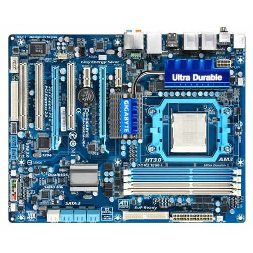 기가바이트 Gigabyte AMD AM3 Phenom II/Socket AM3/AMD 790X/4DDR3-1866(OC)/ATI CrossFireX/GbE/7.1-CH ATX Motherboard GA-790XTA-UD4