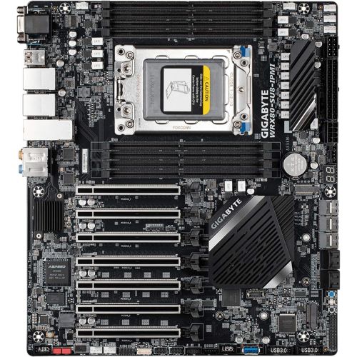 기가바이트 GIGABYTE GA-WRX80-SU8-IPMI (AMD/ WRX80/ sWRX8/ 4094 Socket/8-Channel DDR4 RDIMM/ 8 x DIMMs/Aspeed AST2500 BMC/Dual M.2/Dual Intel Server 10G and 1G LAN/7 x PCIe 4.0 x16 Slots/Works