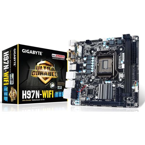 기가바이트 Gigabyte Ultra Durable GA-H97N-WIFI Desktop Motherboard, Intel H97 Express Chipset, Socket H3 LGA-1150