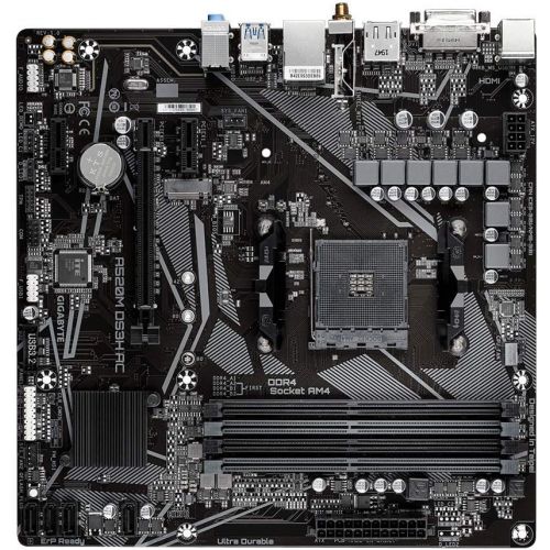 기가바이트 GIGABYTE A520M DS3H AC (AMD Ryzen AM4/MicroATX/4xDDR4/HDMI/Intel Dual Band 802.11ac WiFi/Realtek/ 3xPCIe/USB3.2 Gen 1/LAN/Motherboard)