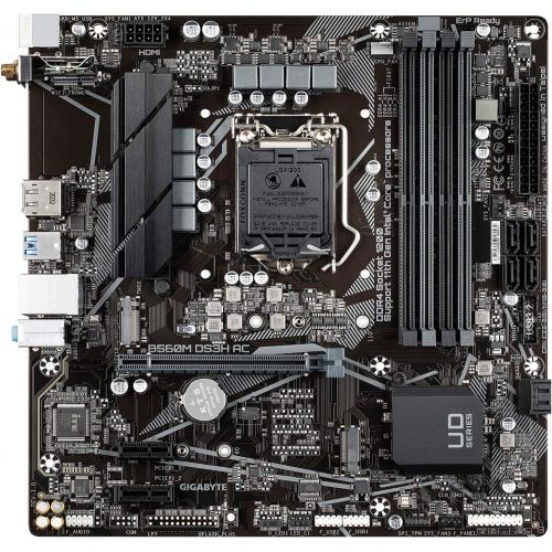 기가바이트 GIGABYTE B560M DS3H AC (LGA 1200/ Intel/ B560/ Micro-ATX/Dual M.2/ PCIe 4.0/ USB 3.2 Gen1/ GbE LAN/Motherboard)