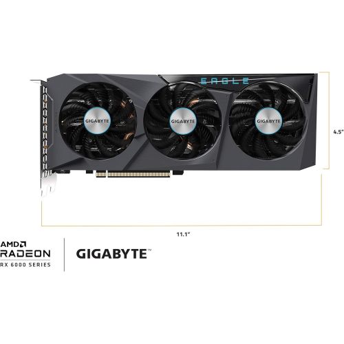 기가바이트 Gigabyte Radeon RX 6700 XT Eagle 12G Graphics Card, WINDFORCE 3X Cooling System, 12GB 192-bit GDDR6, GV-R67XTEAGLE-12GD Video Card