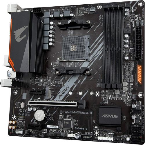 기가바이트 Gigabyte A520M AORUS Elite (AMD Ryzen AM4/MicroATX/5+3 Phases Digital PWM/Gaming GbE LAN/NVMe PCIe 3.0 x4 M.2/2 Display Interfaces/Q-Flash Plus/RGB Fusion 2.0/Motherboard)