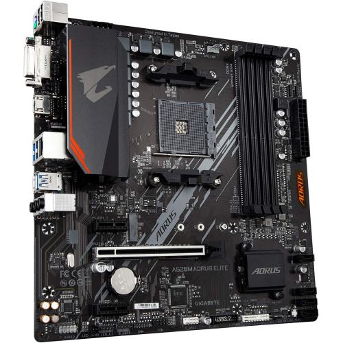 기가바이트 Gigabyte A520M AORUS Elite (AMD Ryzen AM4/MicroATX/5+3 Phases Digital PWM/Gaming GbE LAN/NVMe PCIe 3.0 x4 M.2/2 Display Interfaces/Q-Flash Plus/RGB Fusion 2.0/Motherboard)