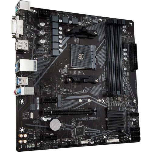 기가바이트 Gigabyte A520M DS3H (AMD Ryzen AM4/MicroATX/5+3 Phases Digital PWM/Gaming GbE LAN/NVMe PCIe 3.0 x4 M.2/3 Display Interfaces/Q-Flash Plus/RGB Fusion 2.0/Motherboard)