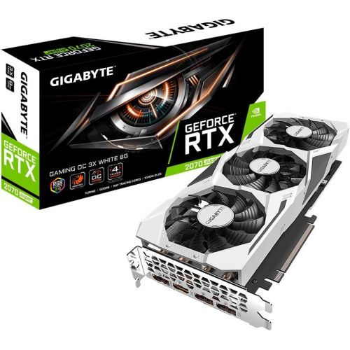 기가바이트 Gigabyte GeForce RTX 2070 Super Gaming OC White 8G Graphics Card, 3x WindForce Fans, 8GB 256-Bit GDDR6, GV-N207SGamingOC White-8GD Video Card