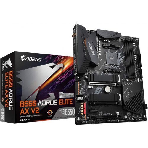 기가바이트 Gigabyte B550 AORUS ELITE AX V2 (AMD Ryzen 5000/B550/ATX/True 12+2 Phases Digital VRM/PCIe4.0/DDR4/USB3.2 Gen 1/Realtek ALC1200/Intel WiFi 6/2xM.2 Thermal Guard/2.5 GbE LAN/HDMI/DP