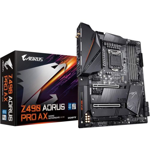 기가바이트 GIGABYTE Z490 AORUS PRO AX (Intel LGA1200/Z490/ATX/Intel 2.5G LAN/Direct 12 Phase Digital Power/Dual M.2/SATA 6Gb/s/USB 3.2 Gen 2/Intel WiFi 6/Fins-Array II/Gaming Motherboard)