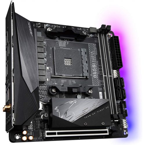 기가바이트 GIGABYTE B550I AORUS PRO AX (AM4 AMD/B550/Mini-Itx/Dual M.2/SATA 6Gb/s/USB 3.2 Gen 1/WiFi 6/2.5 GbE LAN/PCIe4.0/Realtek ALC1220-Vb/DisplayPort 1.4/2xHDMI 2.0B/RGB Fusion 2.0/DDR4/G